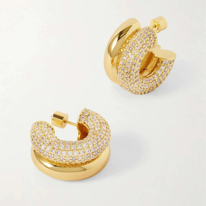 Plain and Crystal Stud Earrings jlt13510