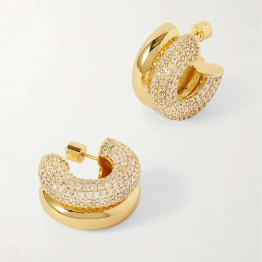 Plain and Crystal Stud Earrings jlt13510