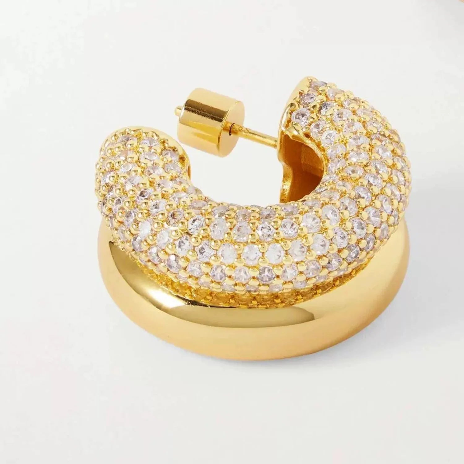 Plain and Crystal Stud Earrings jlt13510