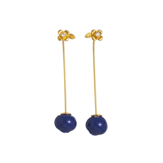 Dangling Blue Fruit Earrings JLT13511