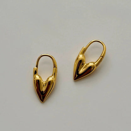 Golden Heart Hoop Earrings JLT13520