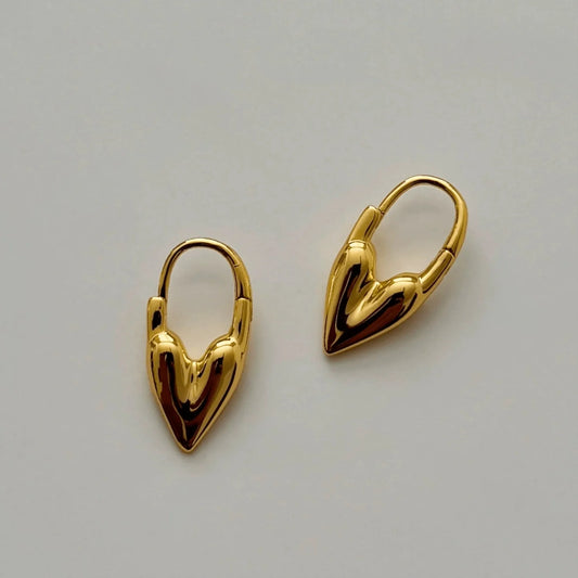Golden Heart Hoop Earrings JLT13520