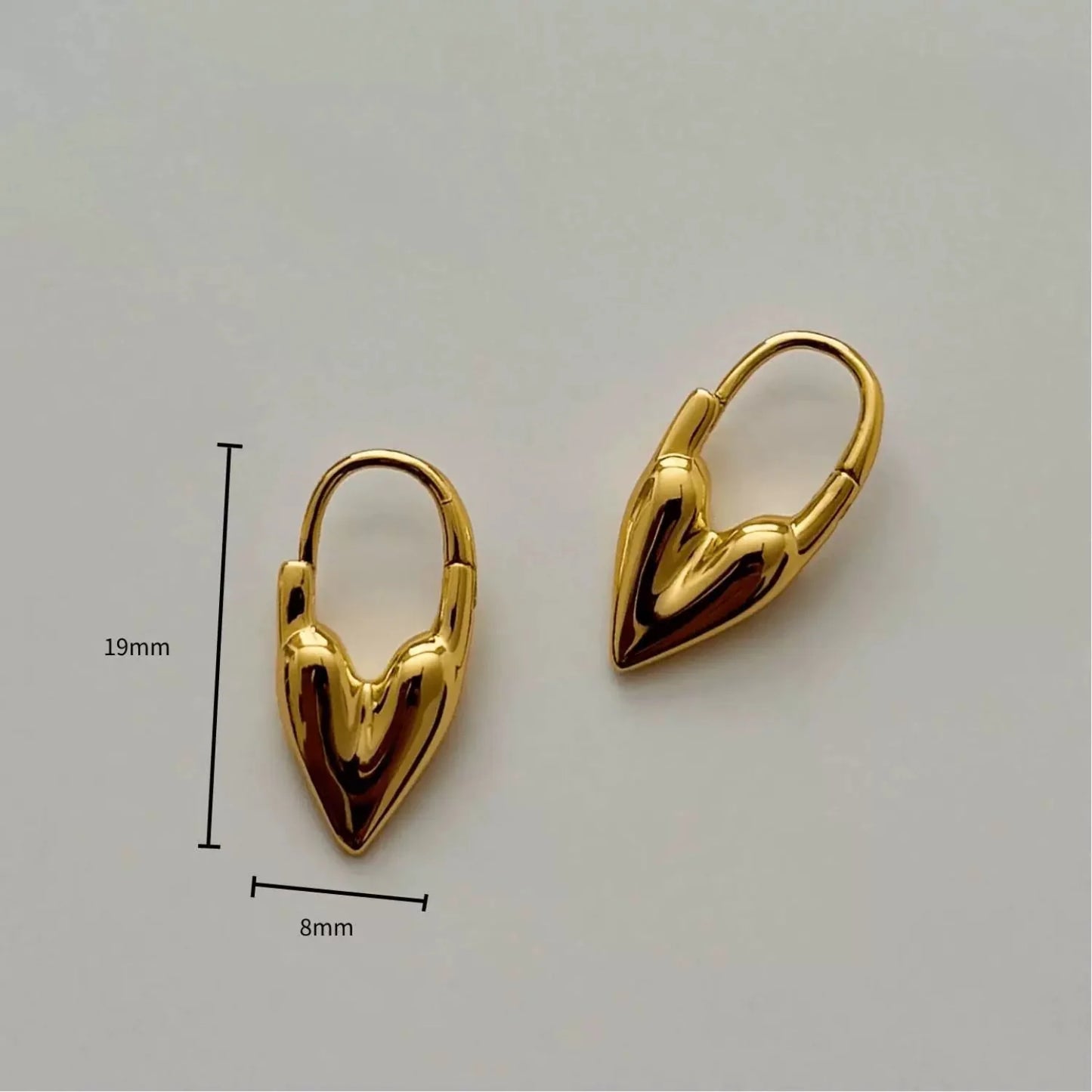Golden Heart Hoop Earrings JLT13520