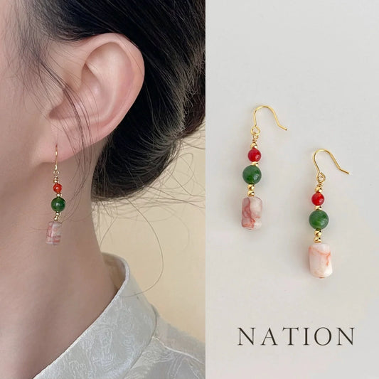 Oriental Landscape Dangle Hook Earrings JLT13624