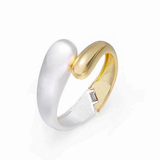 just-lil-things-artificial-Dual-Tone Adjustable Cuff Bracelet – Gold & Silver Finish-bracelets-jltb0339