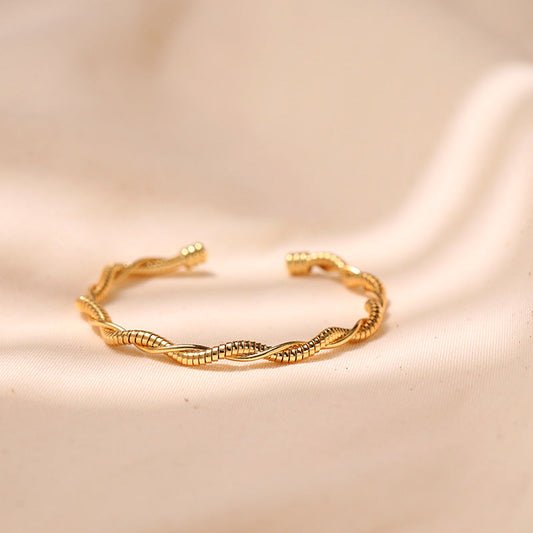 just-lil-things-artificial-Twisted Wire Open Bracelet – Minimal & Elegant Design-jltb0368