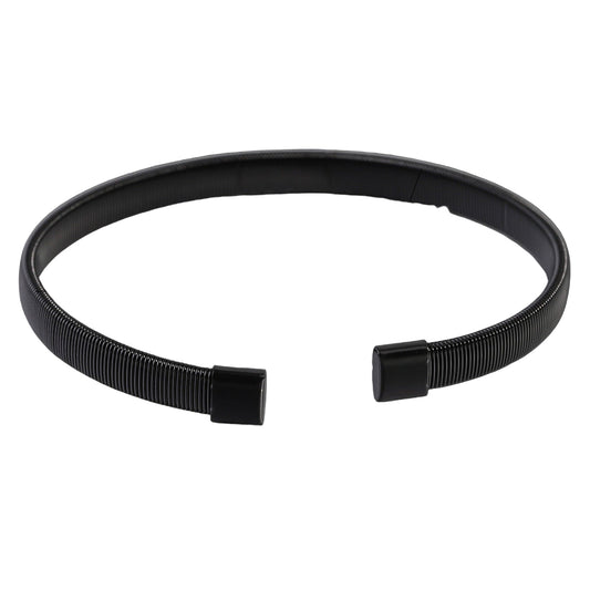 just-lil-things-artificial-Matte Black Open Cuff Bracelet with Minimalist Coil Design – JLTLB0379