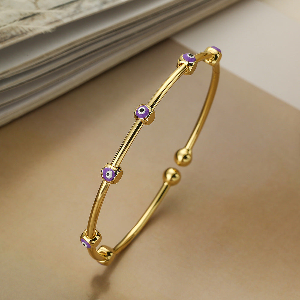just-lil-things-artificial-Evil eye Bangle – Minimalist Protective Charm-bracelets-jltb0388