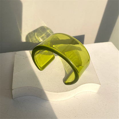 Just lil things Transparent Acrylic Cuff Bracelet – Minimalist Wide Bangle JLTPB0430