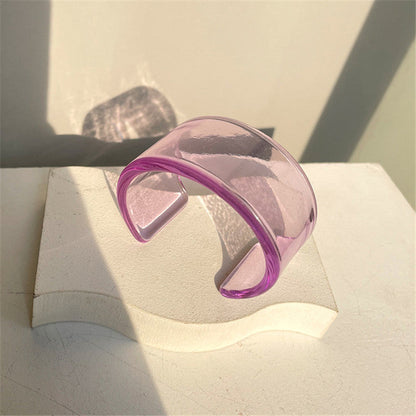 Just lil things Transparent Acrylic Cuff Bracelet – Minimalist Wide Bangle JLTPB0430