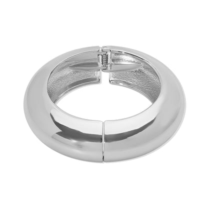 Chunky Wide Bangle Silver-tone Bracelet JLTB0577