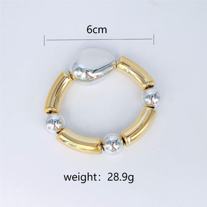 Metal Glossy Irregular Chunky Dual-Tone Bracelet JLTB0599