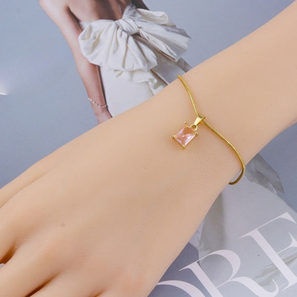 Morganite Stone Sleek Chain Bracelet JLTB0619