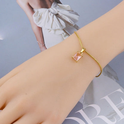 Morganite Stone Sleek Chain Bracelet JLTB0619