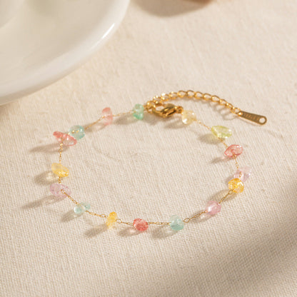 Multi Pastel Colors Crystal Stone Sleek Bracelet JLTB0641