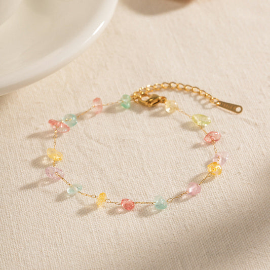Multi Pastel Colors Crystal Stone Sleek Bracelet JLTB0641