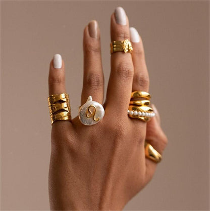 Zodiac Signs Artificial Astrology Rings JLTR0404