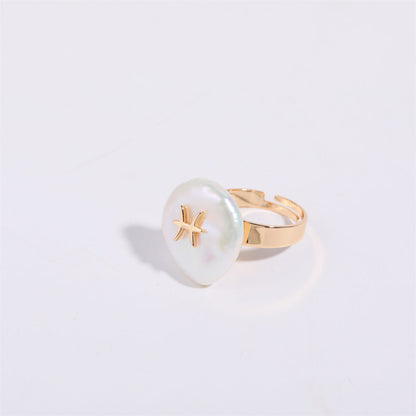 Zodiac Signs Artificial Astrology Rings JLTR0404