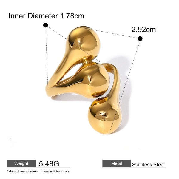 Golden Fluid Drop Ring JLTR0462