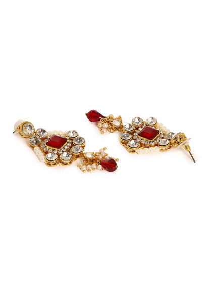 Priyaasi A Radiant Jewellery Set of Rubies and White Stones