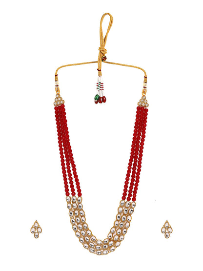 Priyaasi A Kundan Jewellery Set Adorned with Rubies and Exquisite Earrings