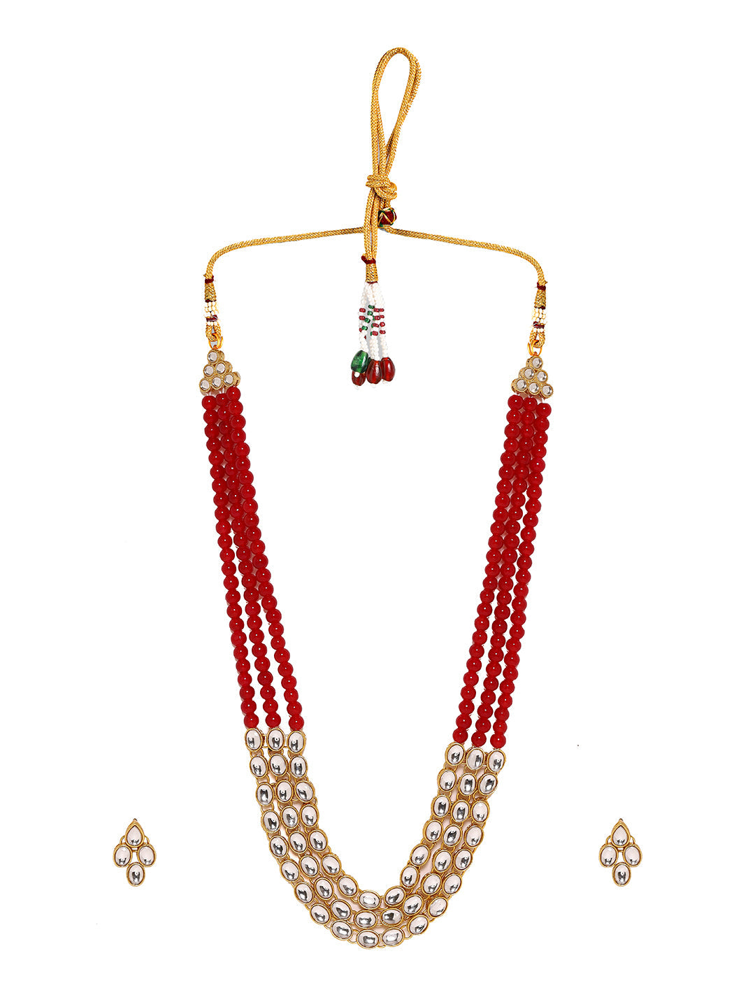 Priyaasi A Kundan Jewellery Set Adorned with Rubies and Exquisite Earrings
