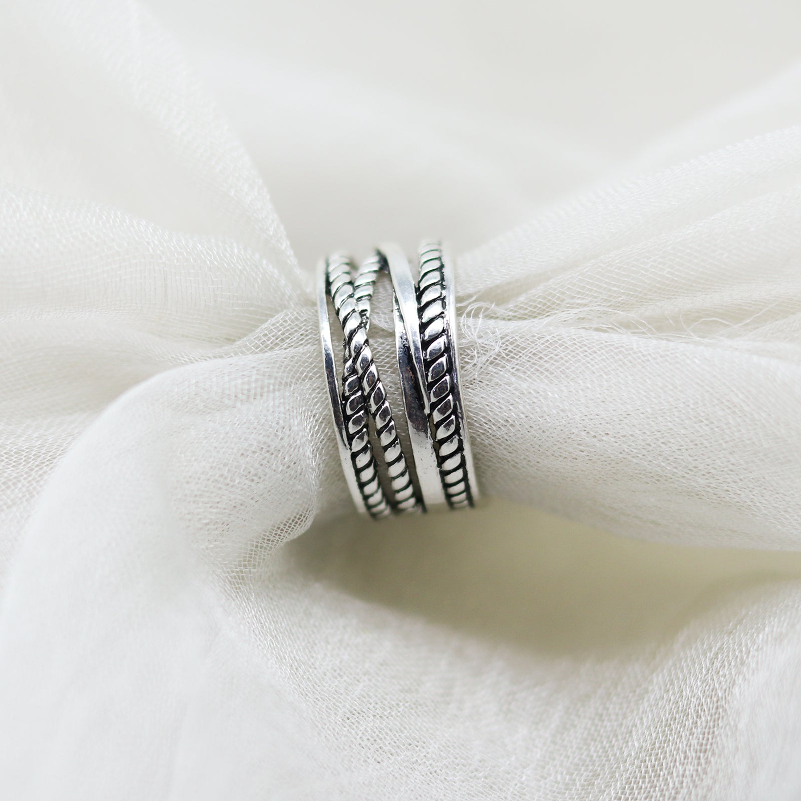 Oxidized Silver Ring - Joker & Witch