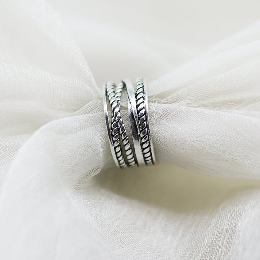 Oxidized Silver Ring - Joker & Witch