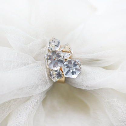 White Crystalline Ring - Joker & Witch
