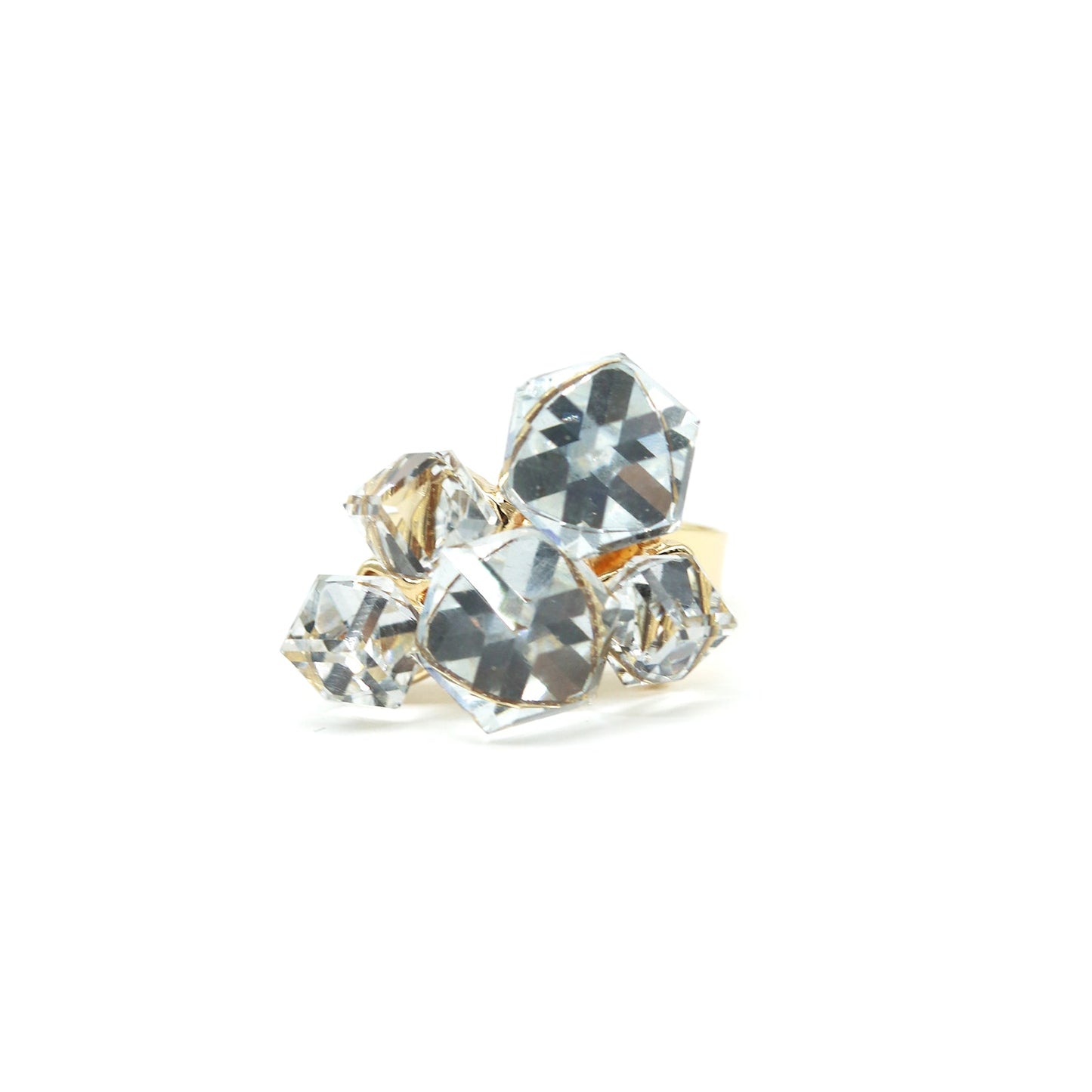 White Crystalline Ring - Joker & Witch