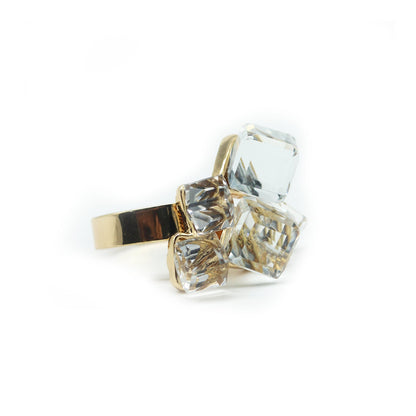 White Crystalline Ring - Joker & Witch
