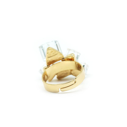 White Crystalline Ring - Joker & Witch