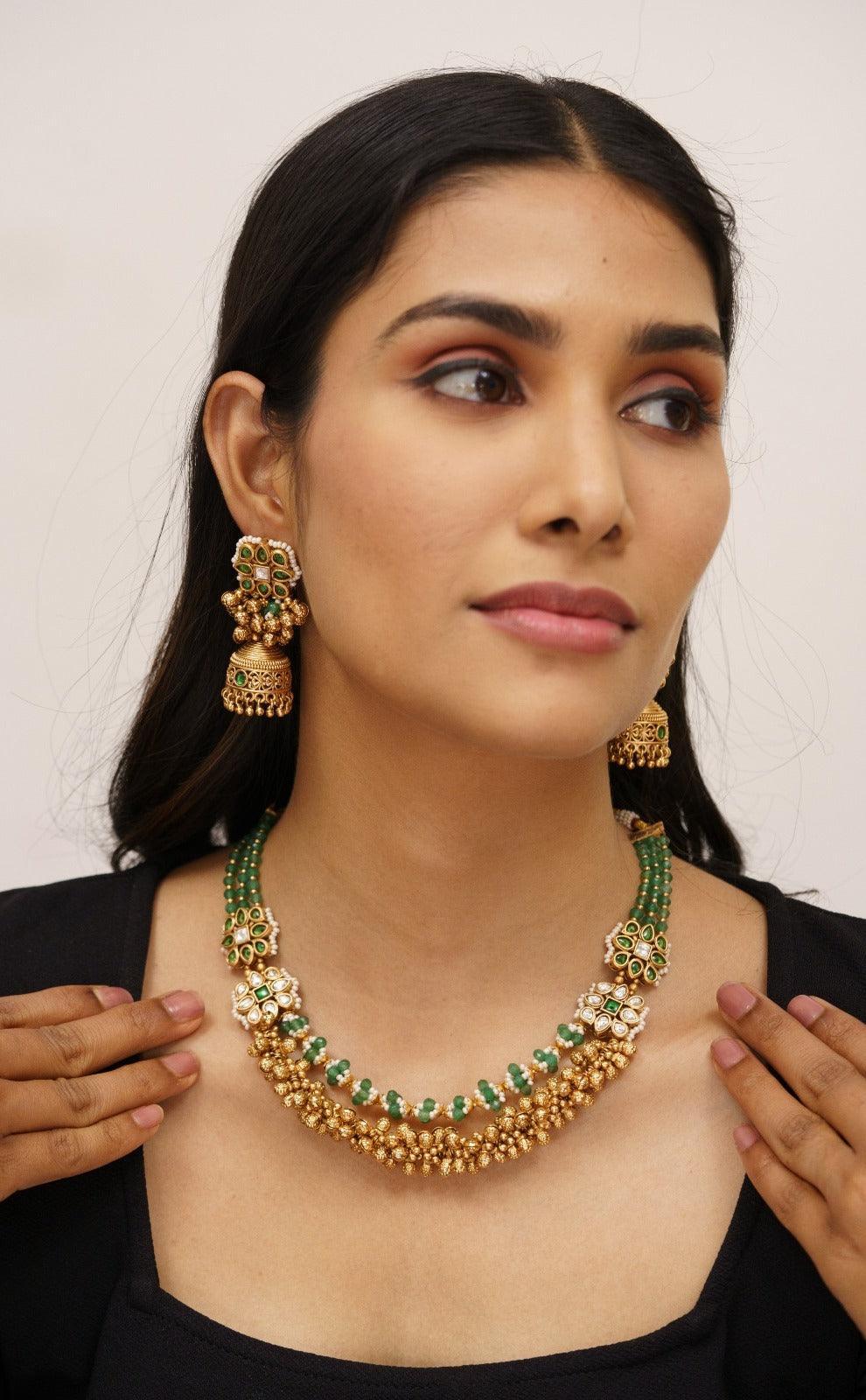 Kunti Gold Polki Necklace Set | Sone Pe Suhaga - Attrangi