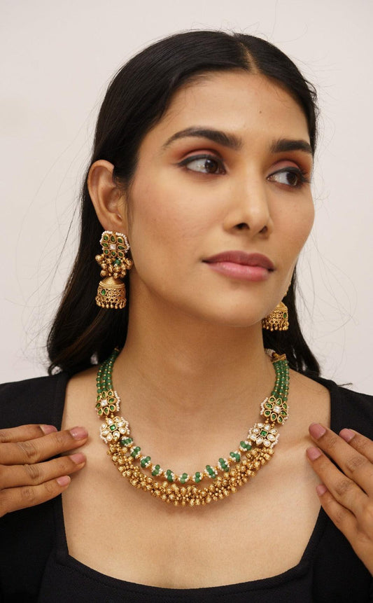 Kunti Gold Polki Necklace Set | Sone Pe Suhaga - Attrangi