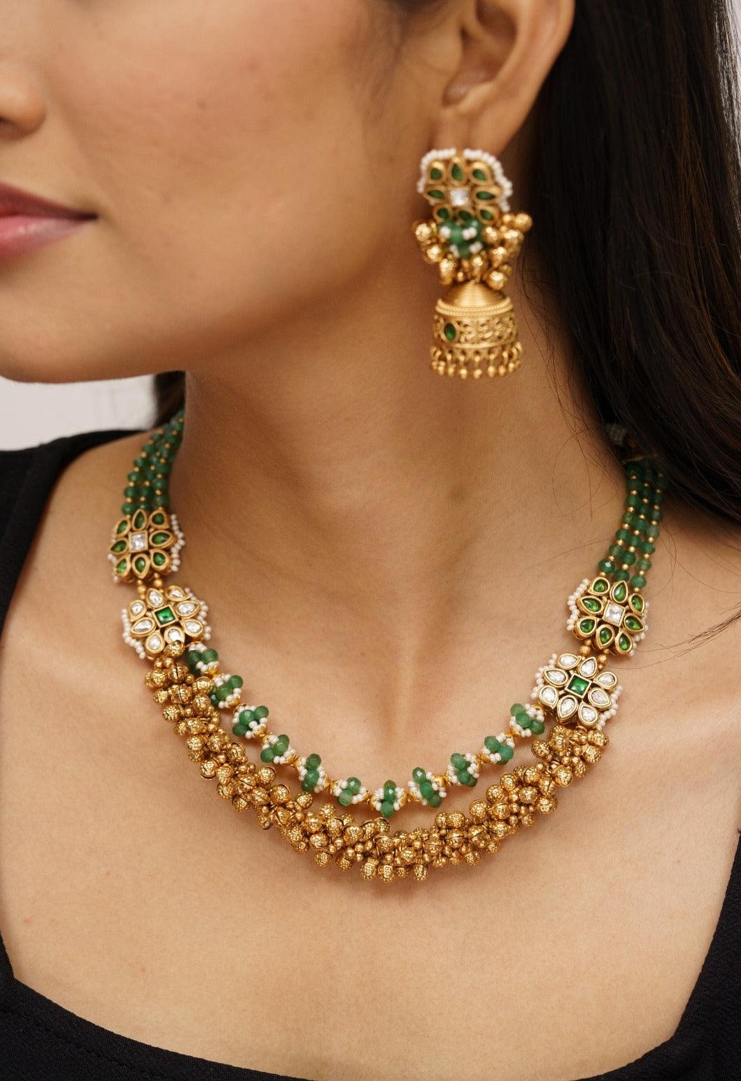Kunti Gold Polki Necklace Set | Sone Pe Suhaga - Attrangi