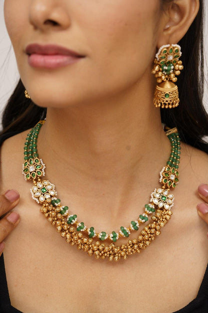 Kunti Gold Polki Necklace Set | Sone Pe Suhaga - Attrangi