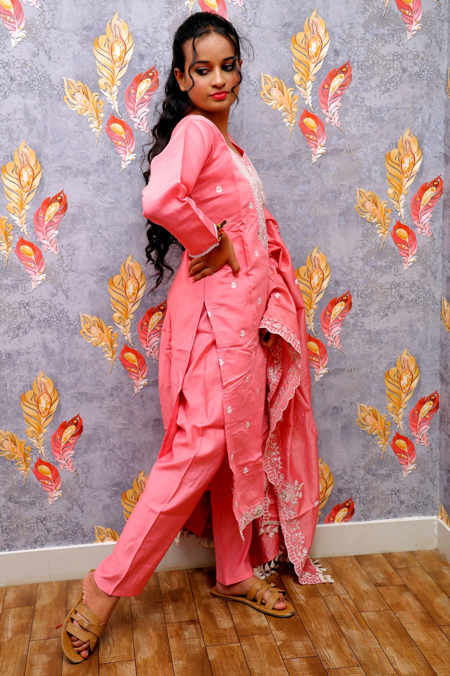 White Kurti With White Embroidery For Women & Girls