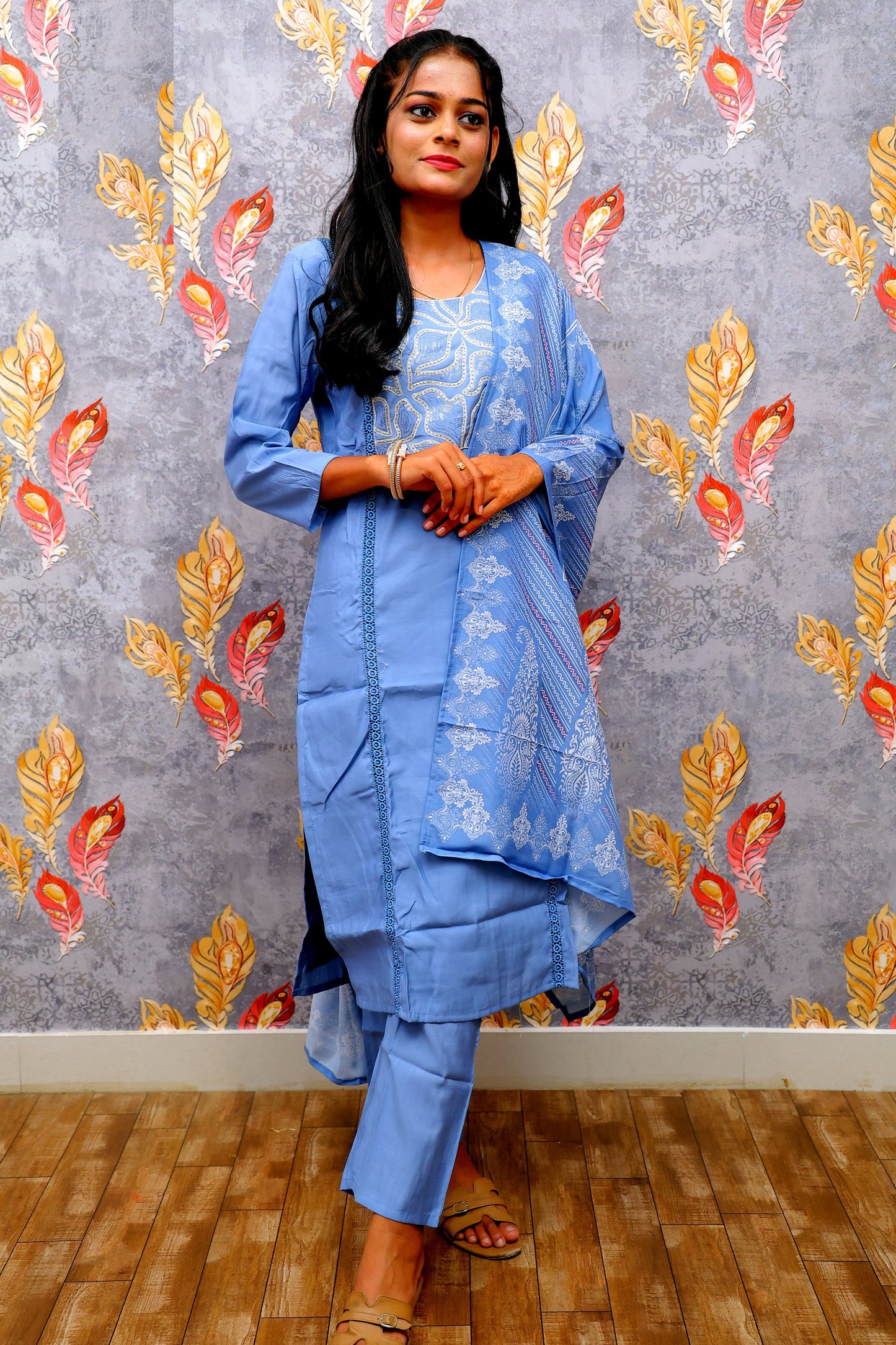 Blue Kurti With Elegant Design For Women & Girls
