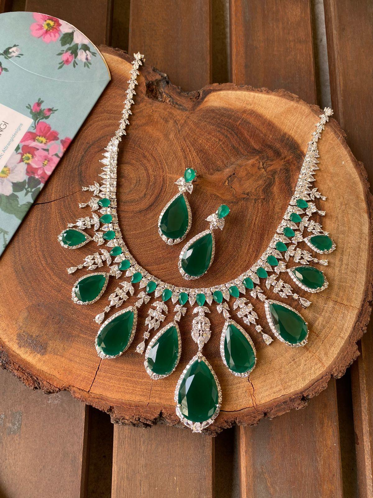 Larissa Bridal Diamond Set with Earrings - Attrangi