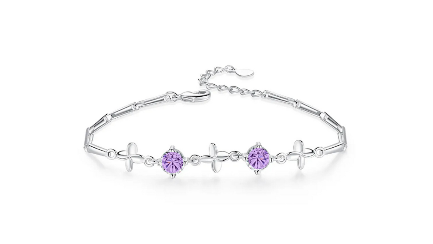 Rose Gold Purple Stone Bracelet