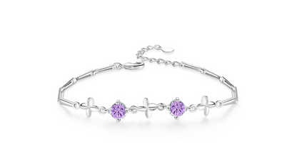 Rose Gold Purple Stone Bracelet
