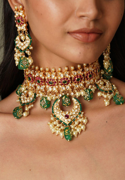 Mehek Heavy Polki Choker Set - Attrangi