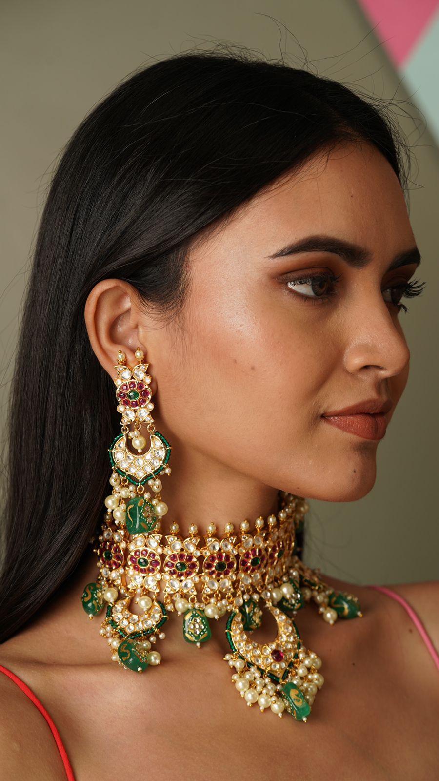 Mehek Heavy Polki Choker Set - Attrangi
