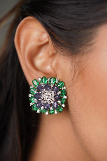 Mermaid Purple & Green Statement Set | LaLa land collection Collection - Attrangi