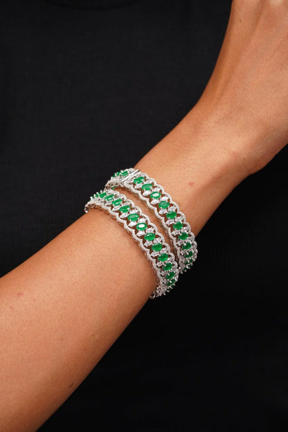 Mishti Diamond Thick Coloured Bangles -Green