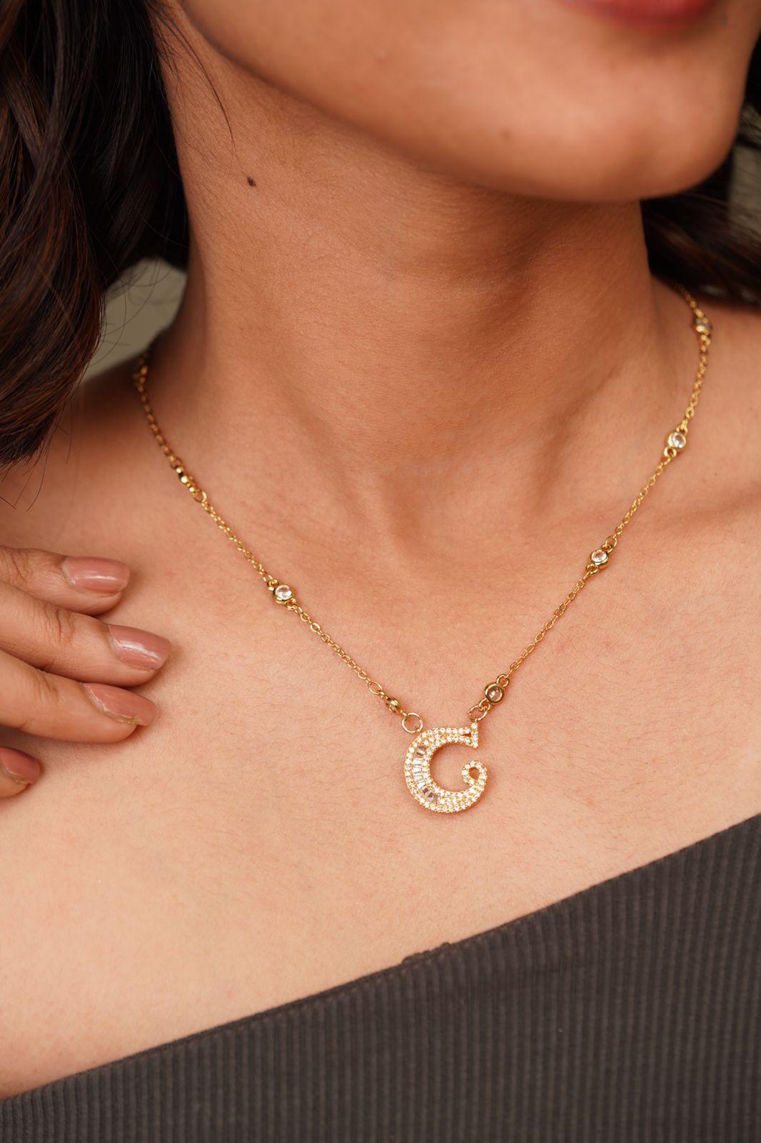 Monogram Pendant With Chain - Attrangi