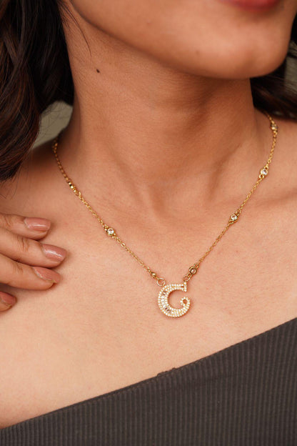 Monogram Pendant With Chain - Attrangi