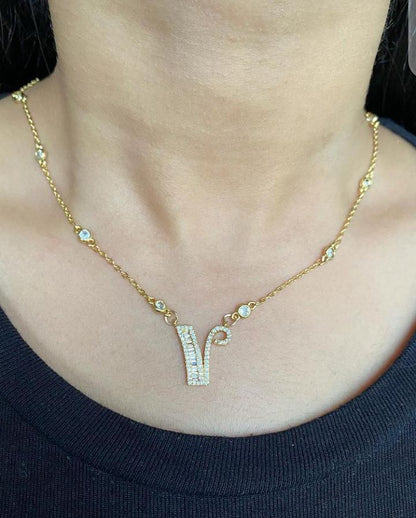 Monogram Pendant With Chain - Attrangi