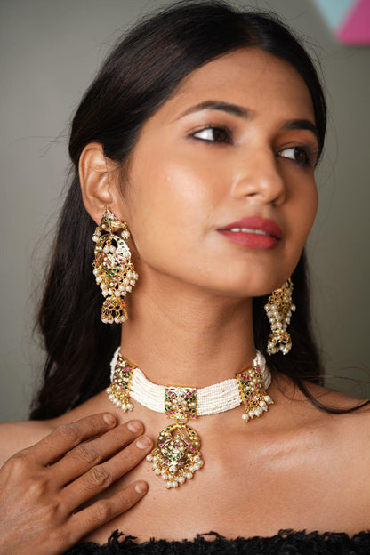 Mubashshara Jadaau choker set | Traditional - Attrangi