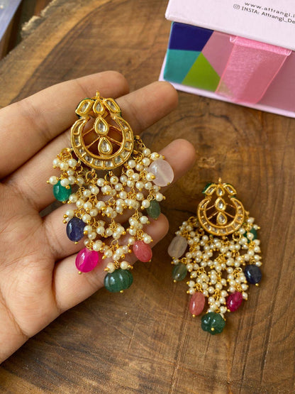 Multi Coloured Affordable Chandbali - Attrangi